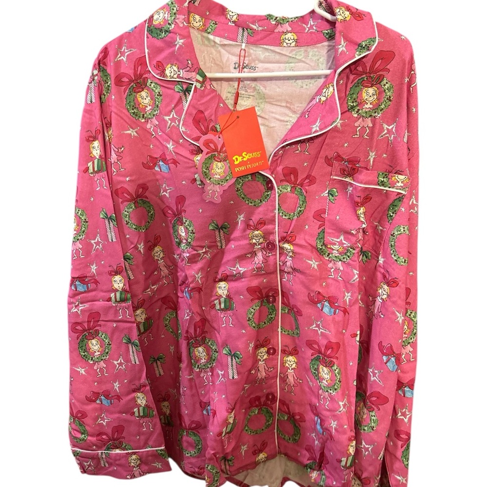 Dr. Seuss Cindy Lou PJ by Posh Peanuts Shirt PTP 29 L 28 Pants w 24-27 i 18 L 28 - Picture 2 of 3